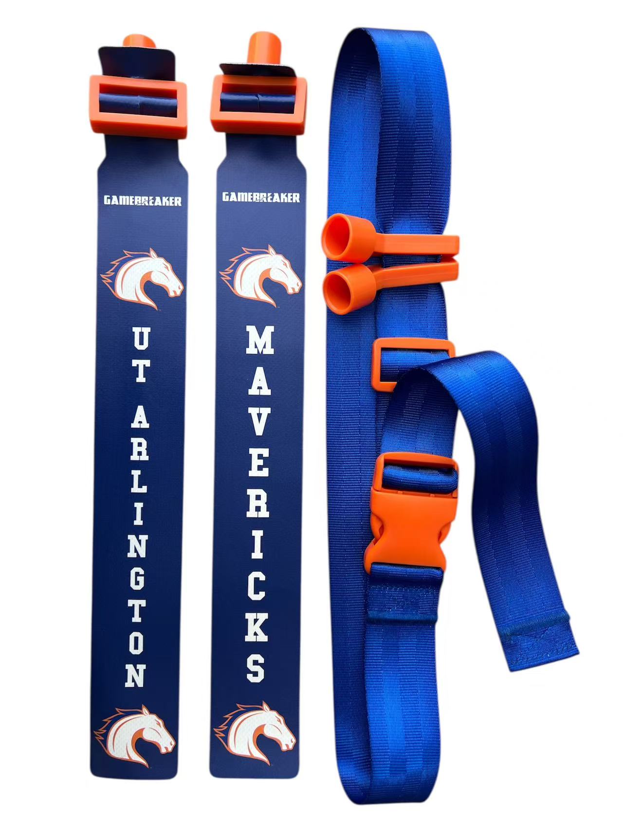 GameBreaker 2 flag custom flag football belt in blue and orange