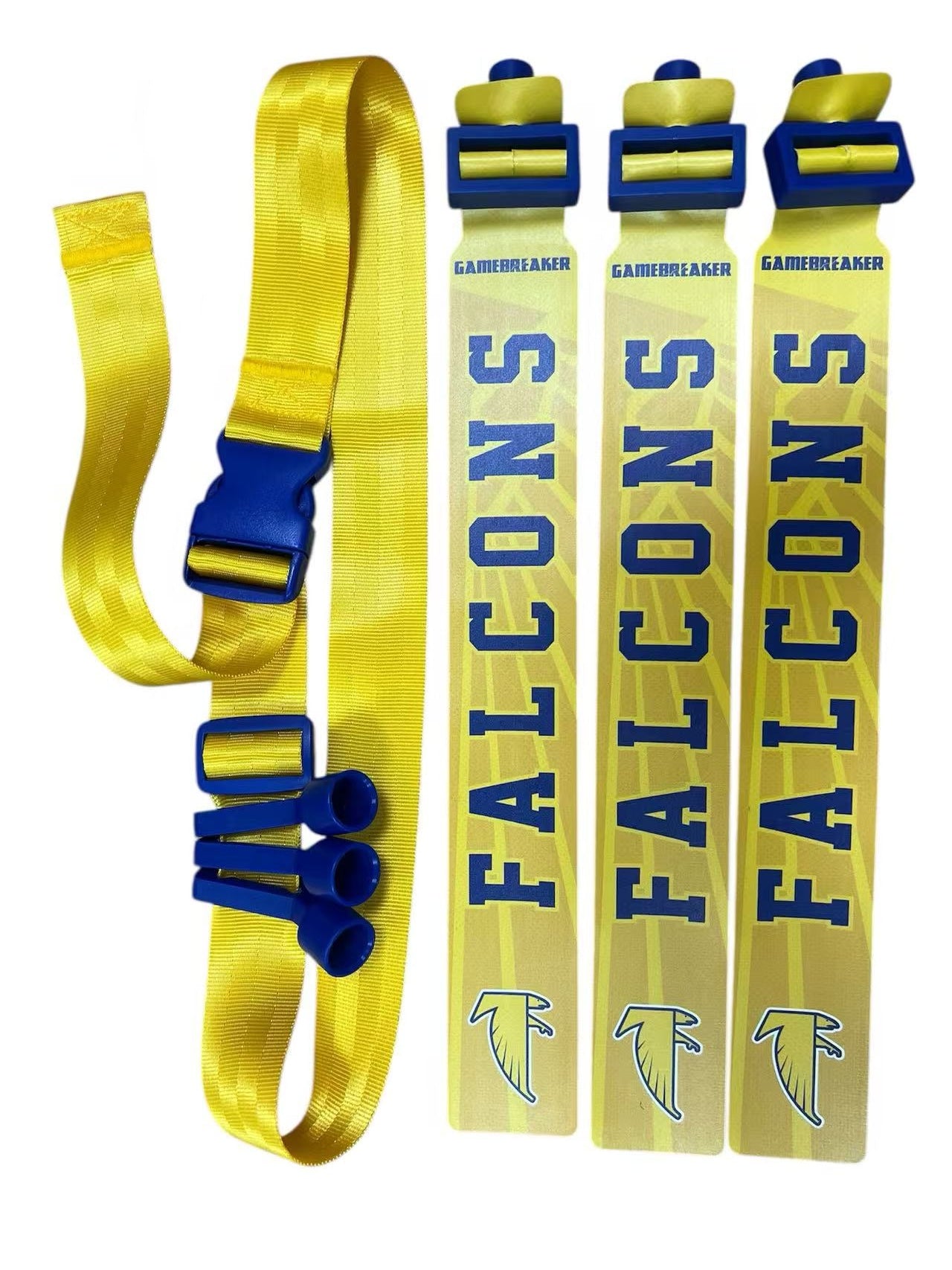 GameBreaker 3 flag custom flag football belt in yellow and blue