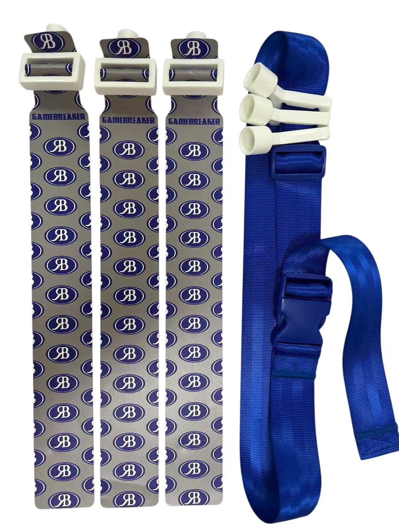 GameBreaker 3 flag custom flag football belt in white and blue