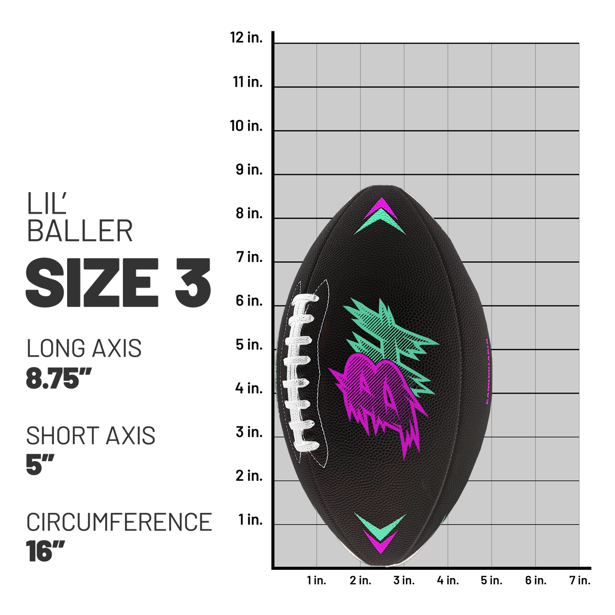 GameBreaker Custom Printed Football. Black football size 3