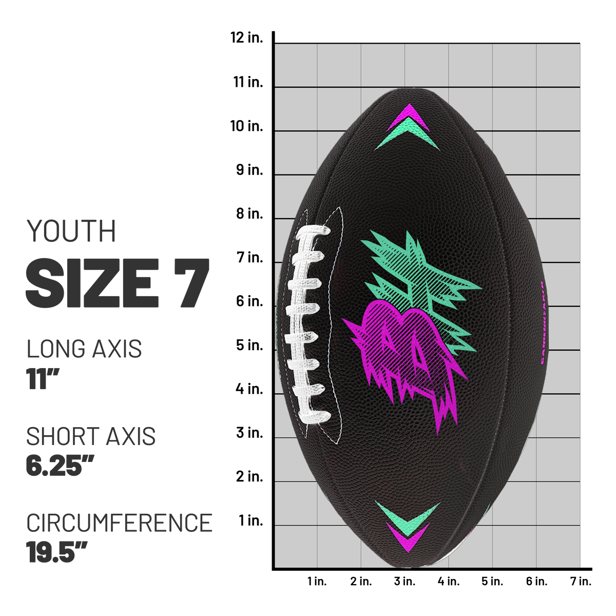 GameBreaker Custom Printed Football. Black football size 7