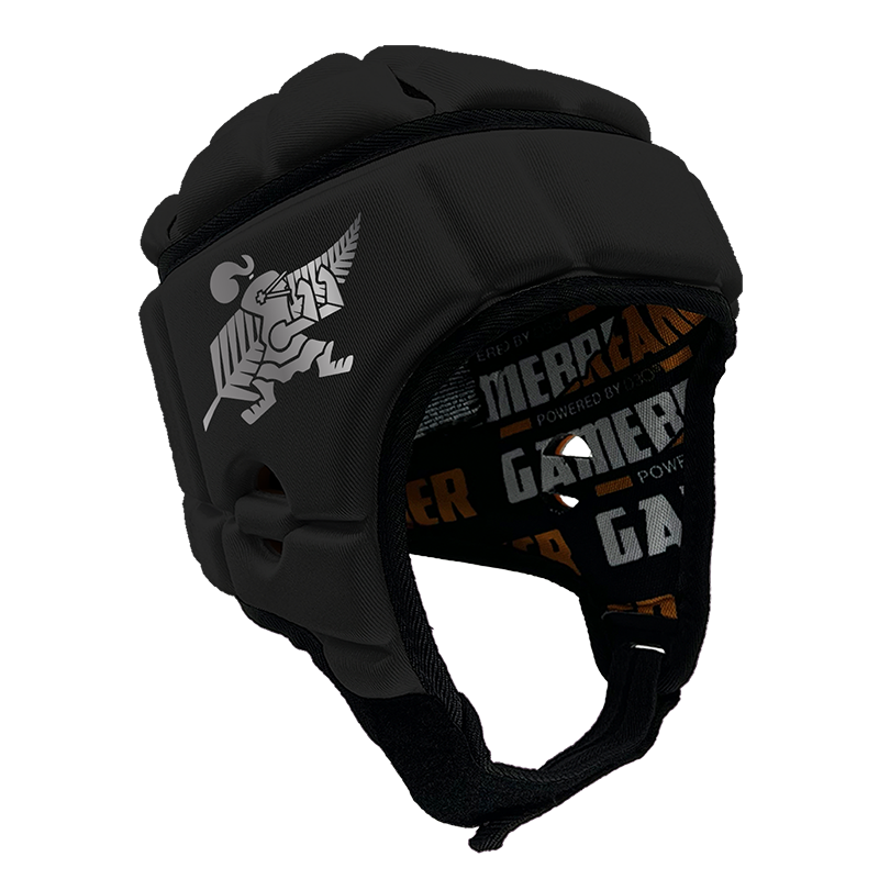 All Blacks Crusaders :: GameBreaker or GameBreaker-Pro Headgear with Free Cinch Pack and Lip Protector Mouth and Gamebreaker Lip Protector Mouthpiece