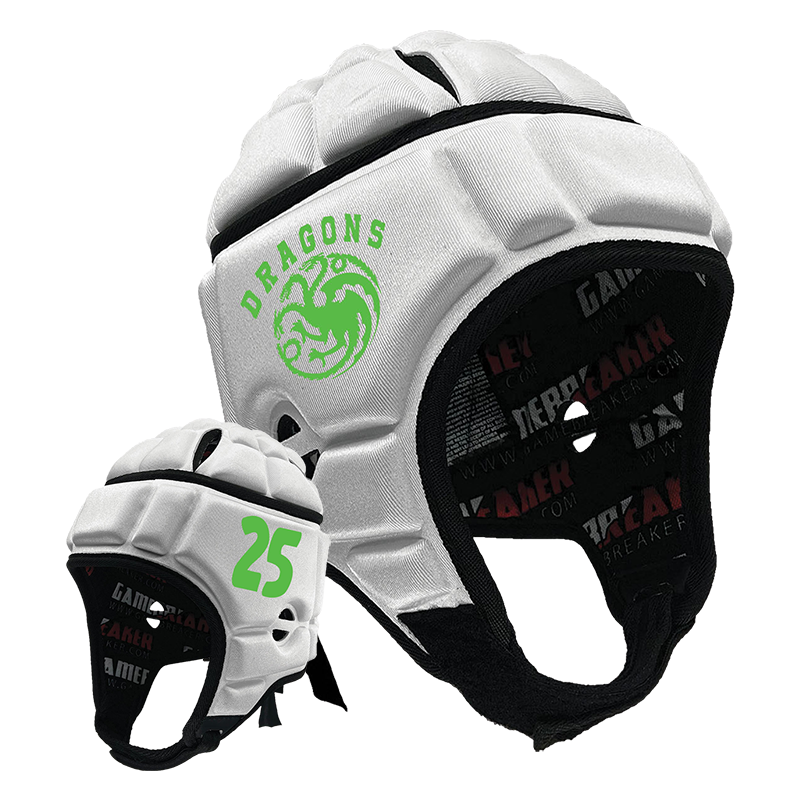 DRAGONS FLAG FOOTBALL :: GAMEBREAKER HEADGEAR WITH FREE CINCH PACK AND GAMEBREAKER LIP PROTECTOR MOUTH GUARD