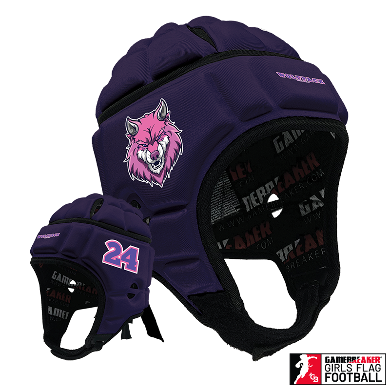 Wolfpack Girls Flag Football :: GameBreaker or GameBreaker-Pro Headgear With Free Cinch Pack And Gamebreaker Lip Protector Mouth Guard
