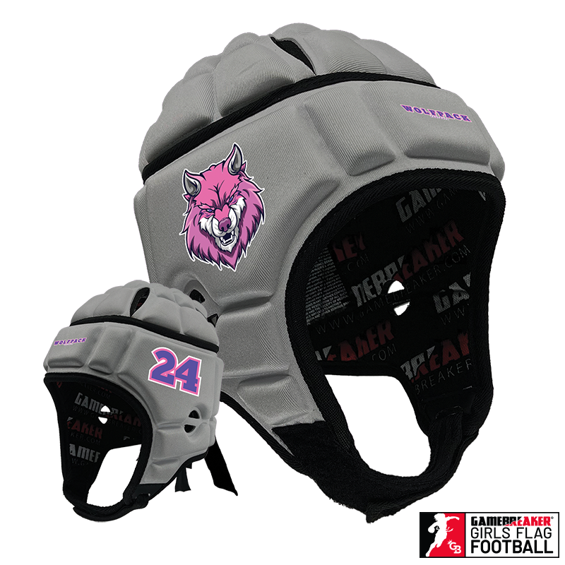 Wolfpack Girls Flag Football :: GameBreaker or GameBreaker-Pro Headgear With Free Cinch Pack And Gamebreaker Lip Protector Mouth Guard