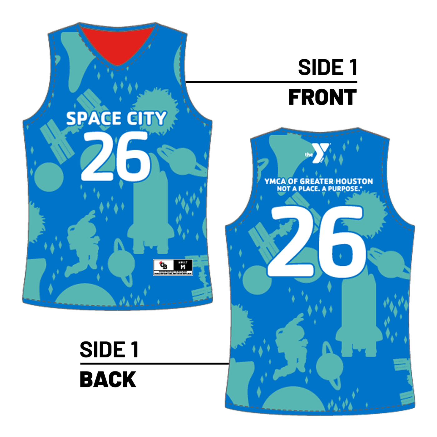 YMCA of Greater Houston :: Lightweight V-Neck Reversible Basketball Jersey