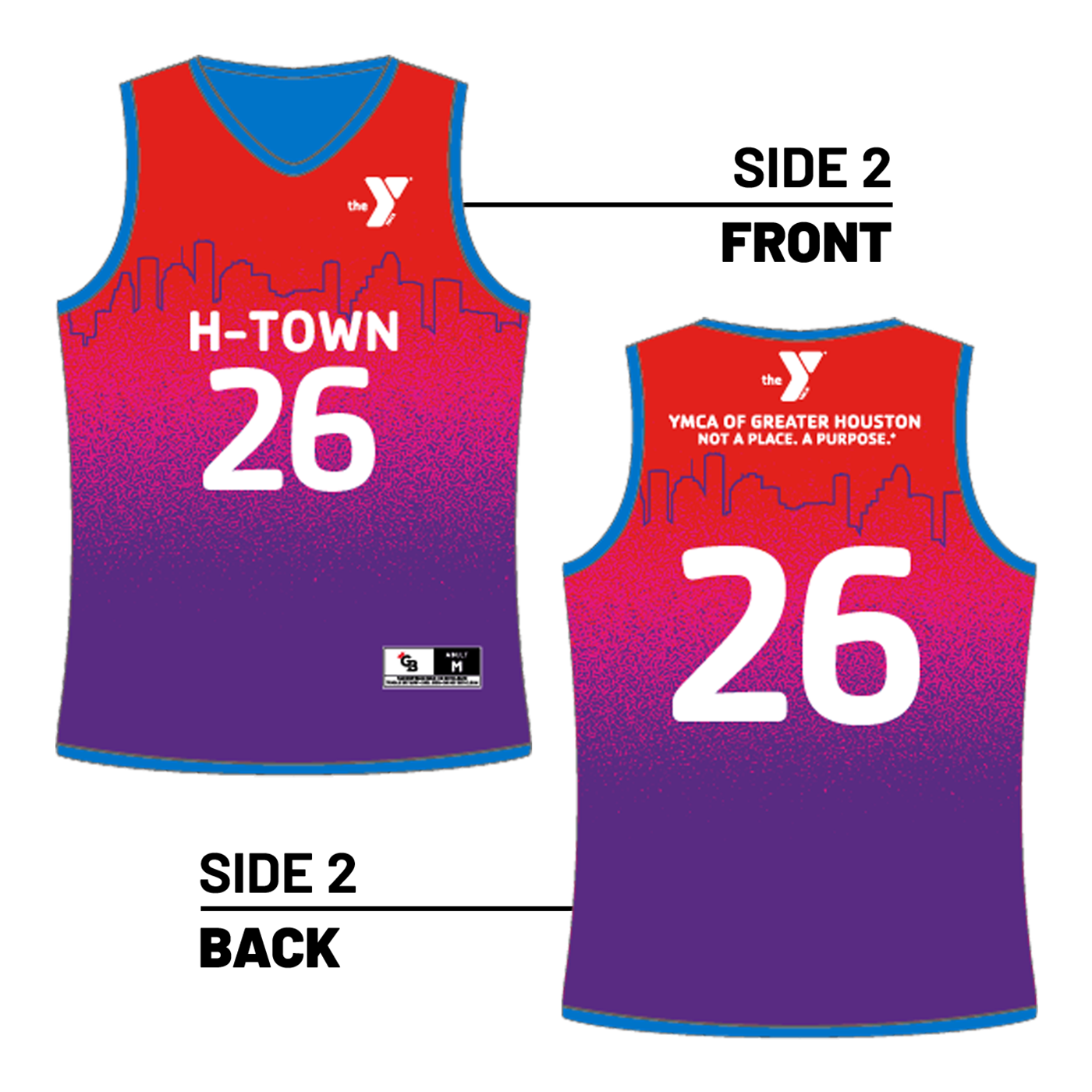 YMCA of Greater Houston :: Lightweight V-Neck Reversible Basketball Jersey