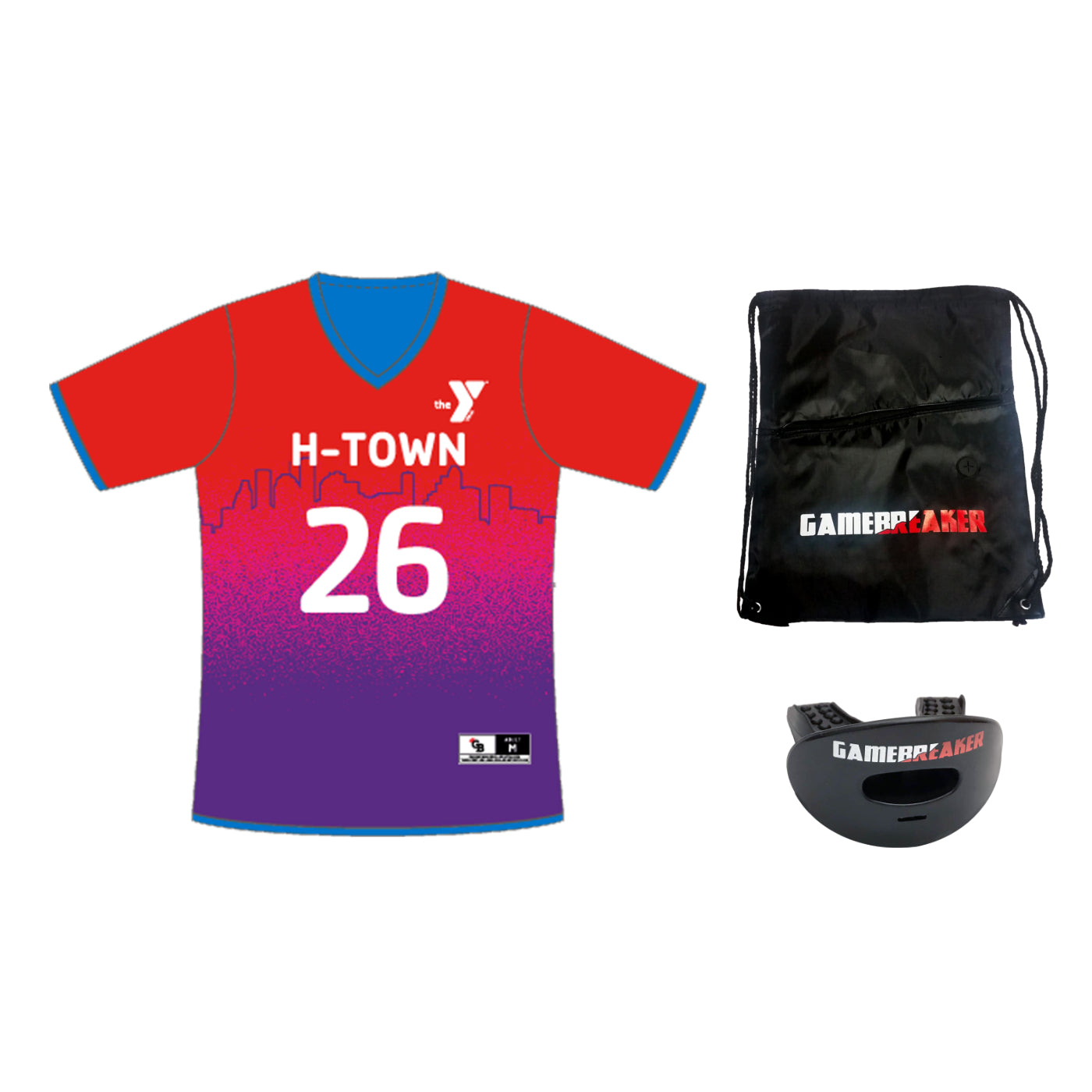YMCA Bundle 1: Jersey, Mouthpiece, & Cinch Pack