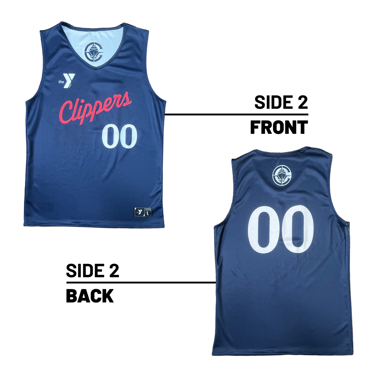 YMCA of Metro Los Angeles :: Lightweight V-Neck Reversible Basketball Jersey