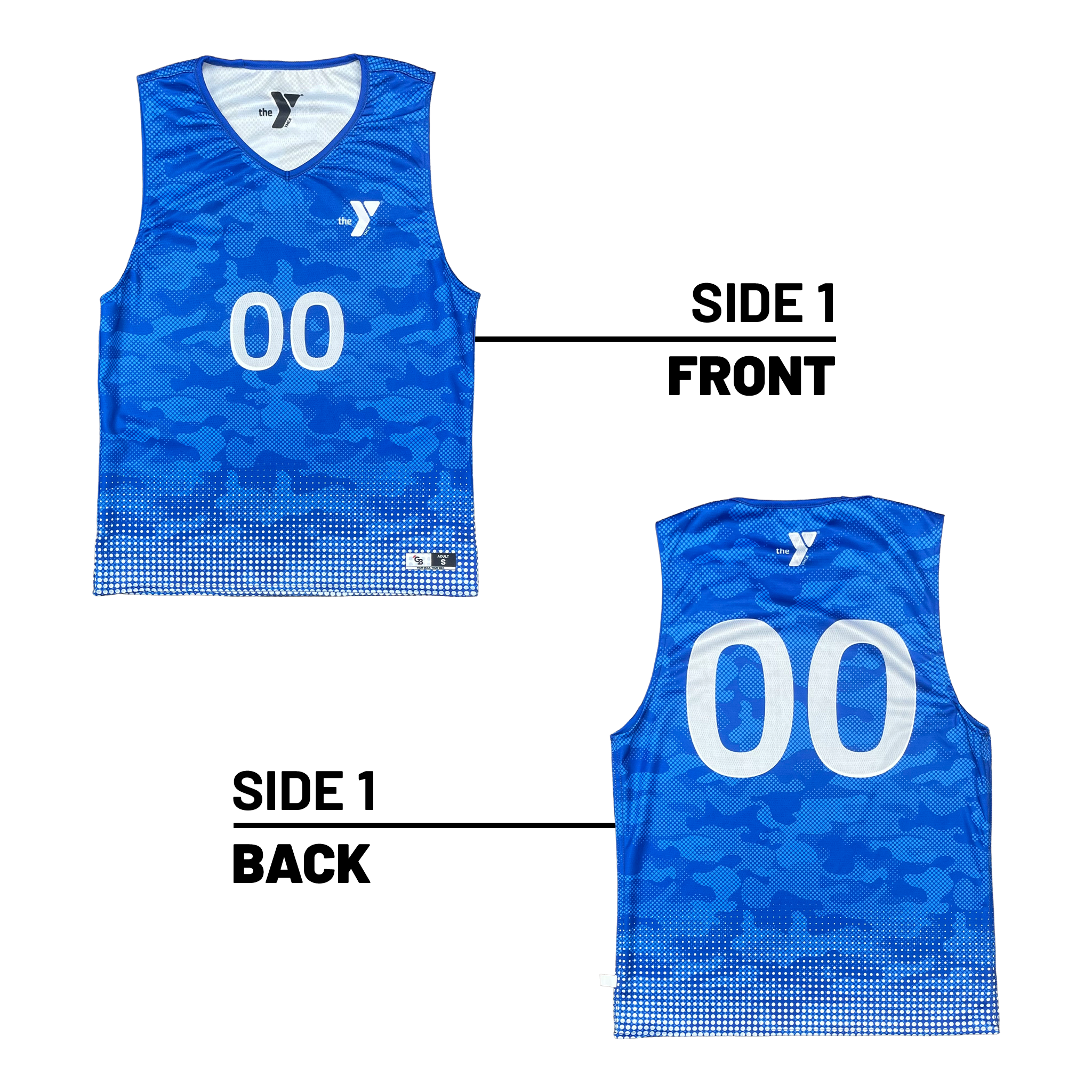 Treasure Valley Family YMCA :: Lightweight Camo V-Neck Reversible Basketball & Volleyball Jersey