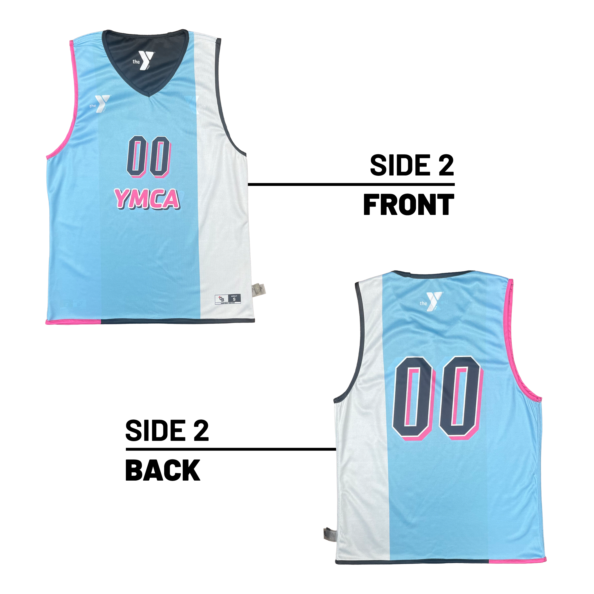 Treasure Valley Family YMCA :: Lightweight Two Tone V-Neck Reversible Basketball Jersey