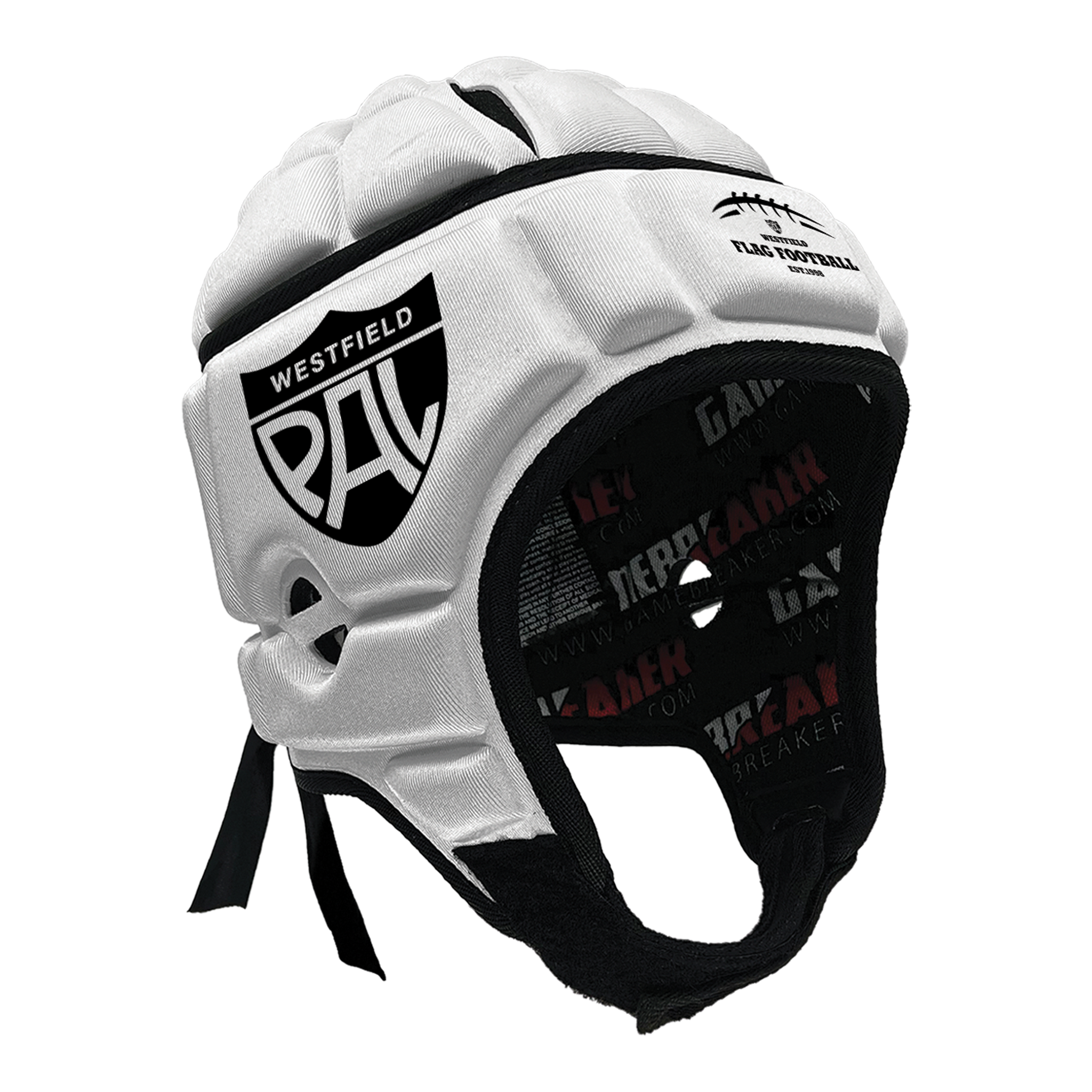 Westfield PAL NFL Flag Football League :: GameBreaker or GameBreaker-Pro Headgear With Free Cinch Pack And Gamebreaker Lip Protector Mouthpiece