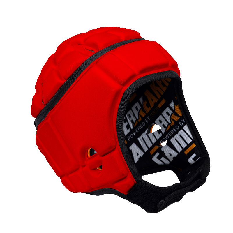 Front-angled image of Red GameBreaker Pro Soft Shell Headgear.