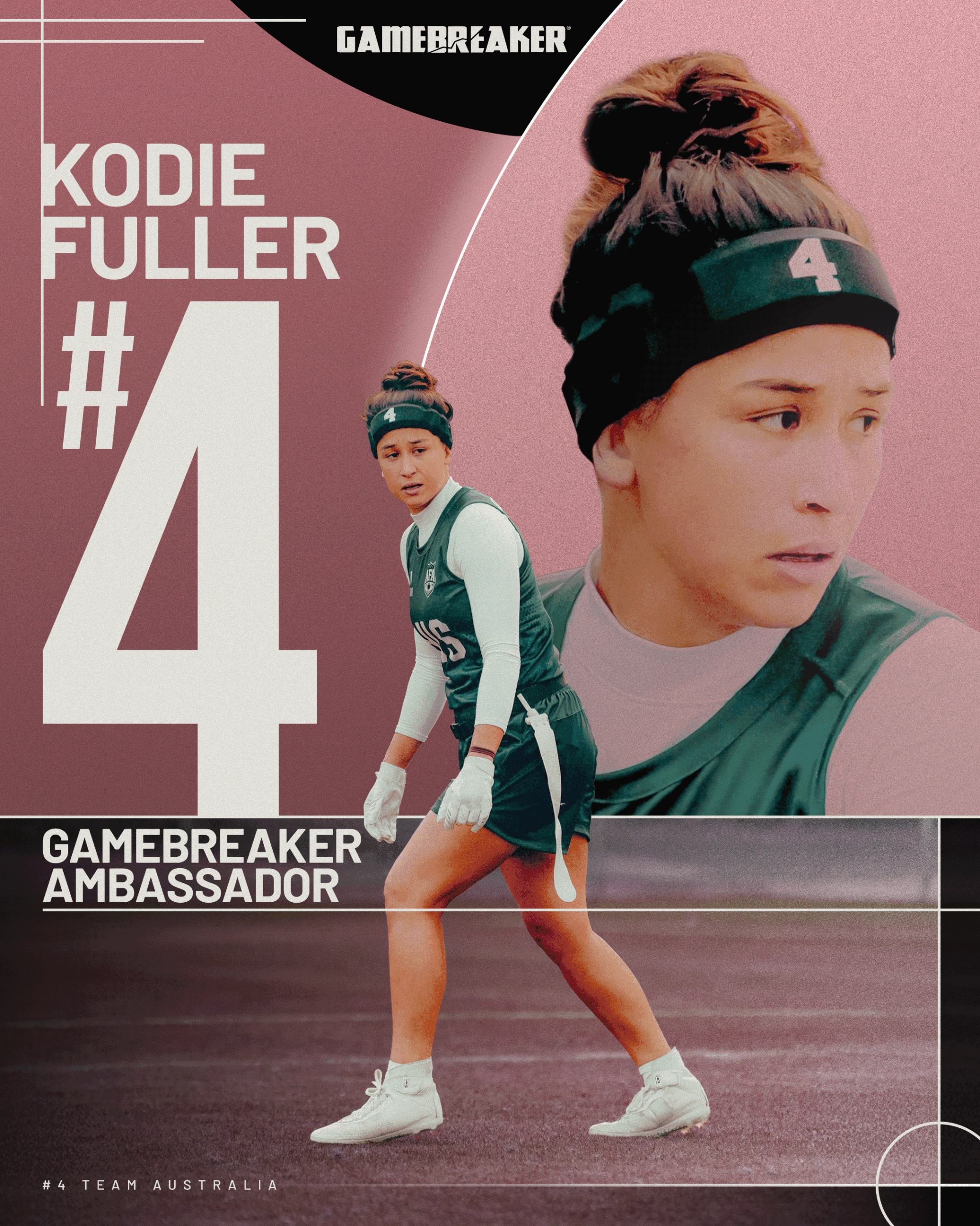 Athlete Kodie Fuller wearing a black GameBreaker Aura Headband.