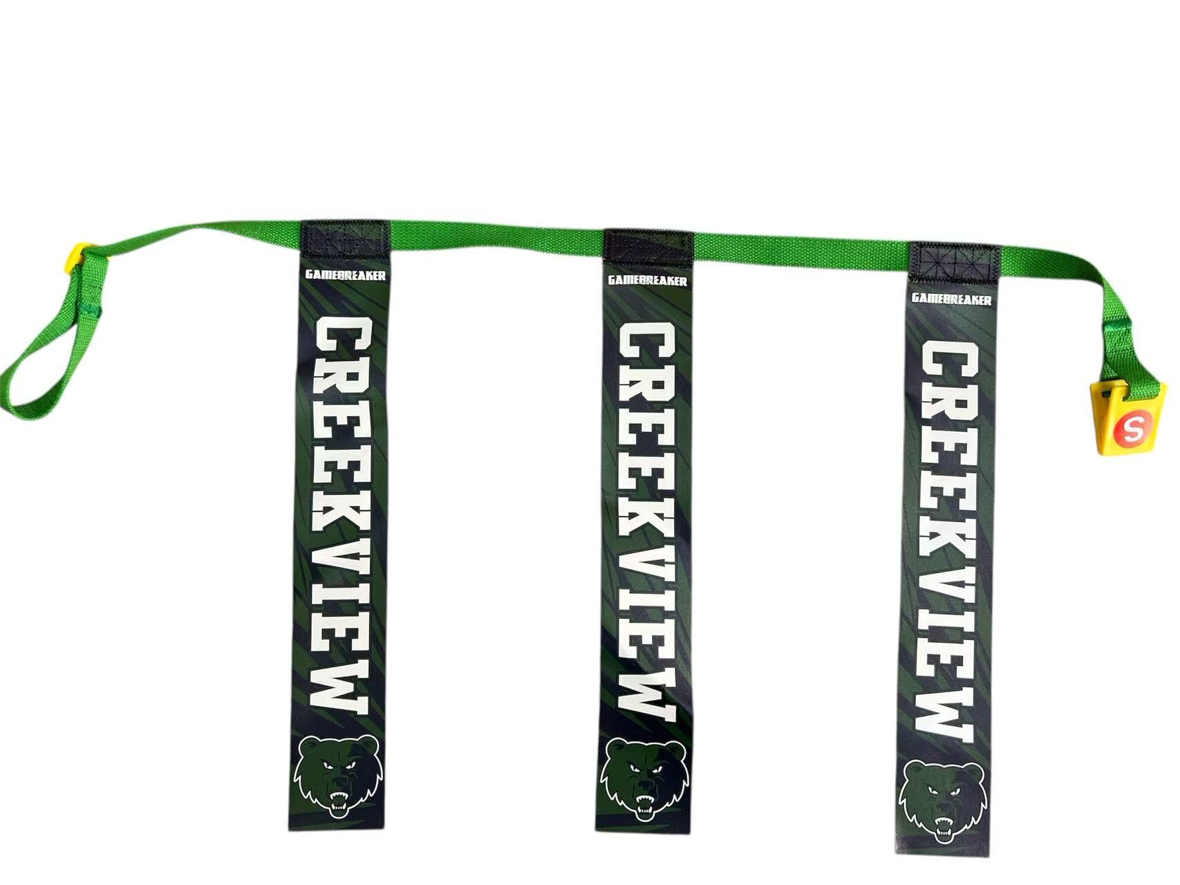 GameBreaker triple threat flag belt in black and green.