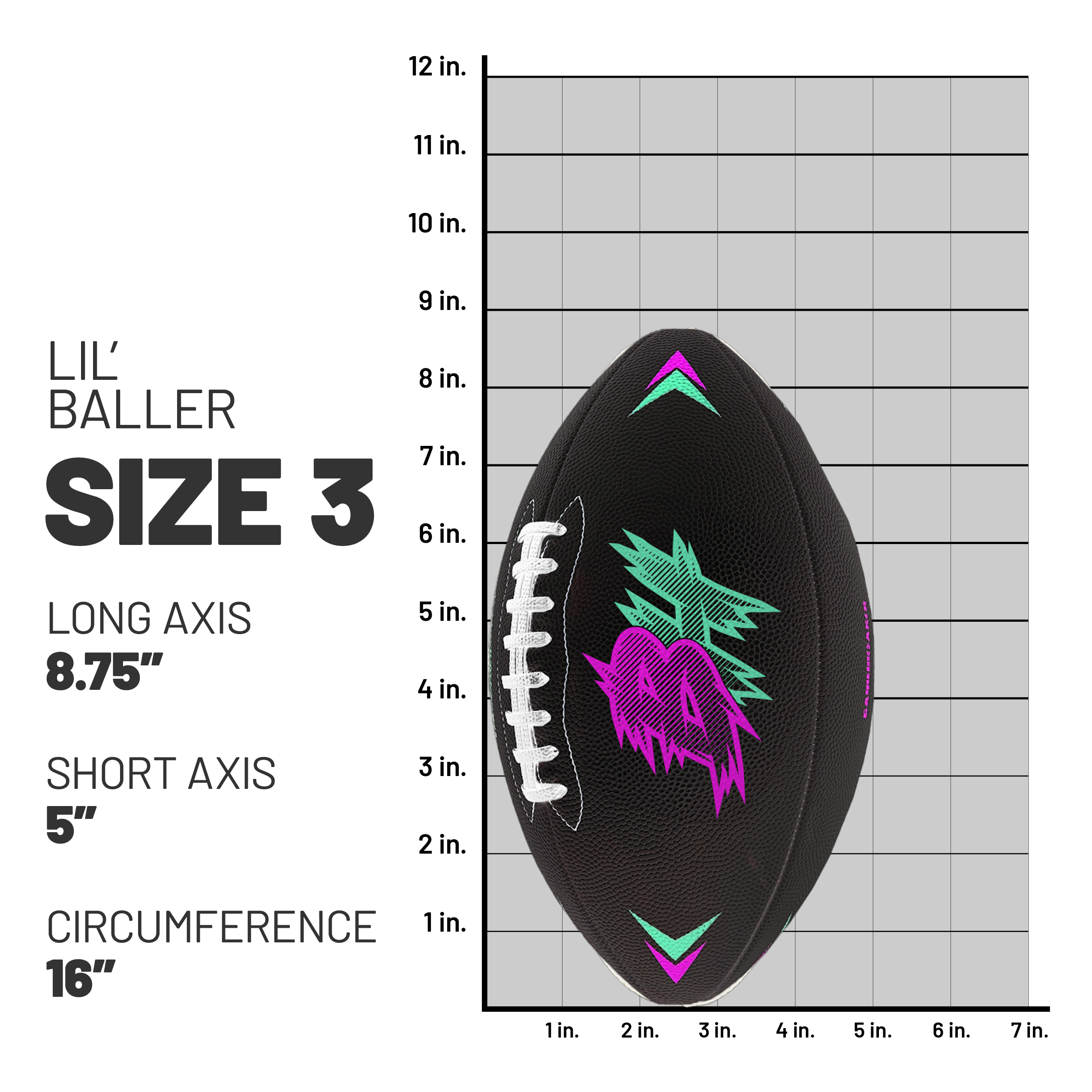 GameBreaker Custom Printed Football. Black football size 3