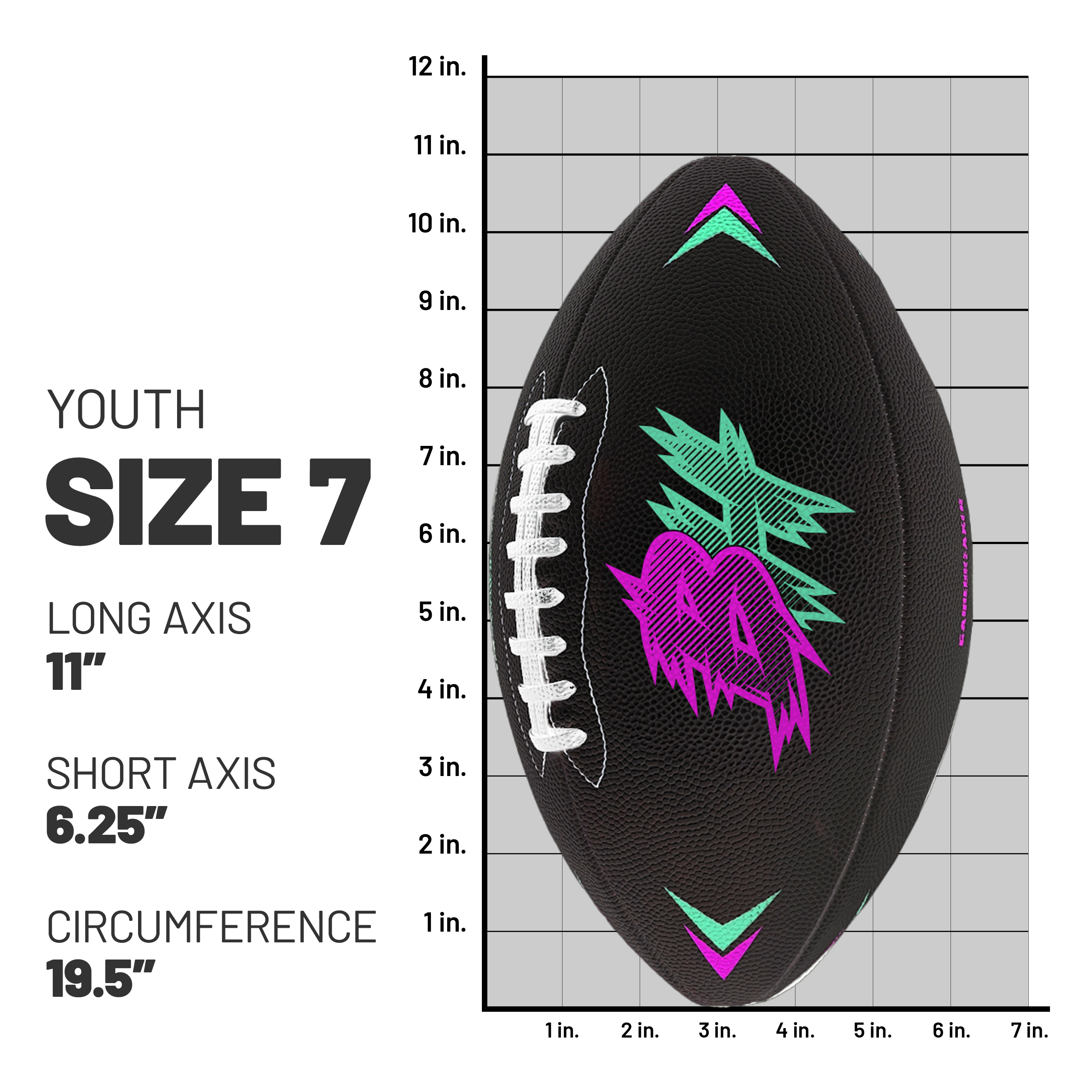 GameBreaker Custom Printed Football. Black football size 7