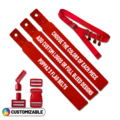 Poppaz Flag Football Belts - Custom Belt / 3 Flags / Poppaz
