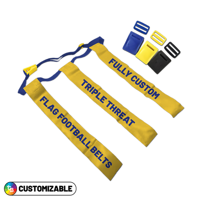 Triple Threat Flag Football Belts - Custom Flags / Belt Color / Clip Color