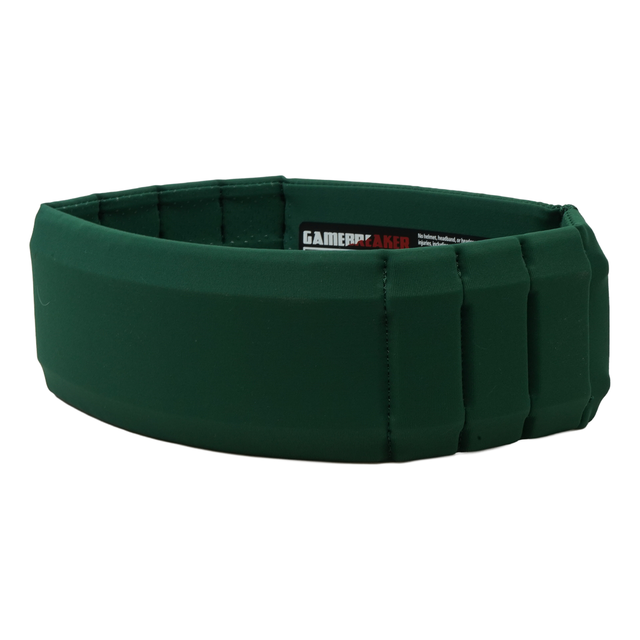 A dark green padded athletic headband with a visible GAMEBREAKER brand label inside, shown on a plain white background.