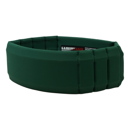 A dark green padded athletic headband with a visible GAMEBREAKER brand label inside, shown on a plain white background.