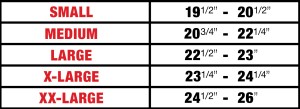 Size chart