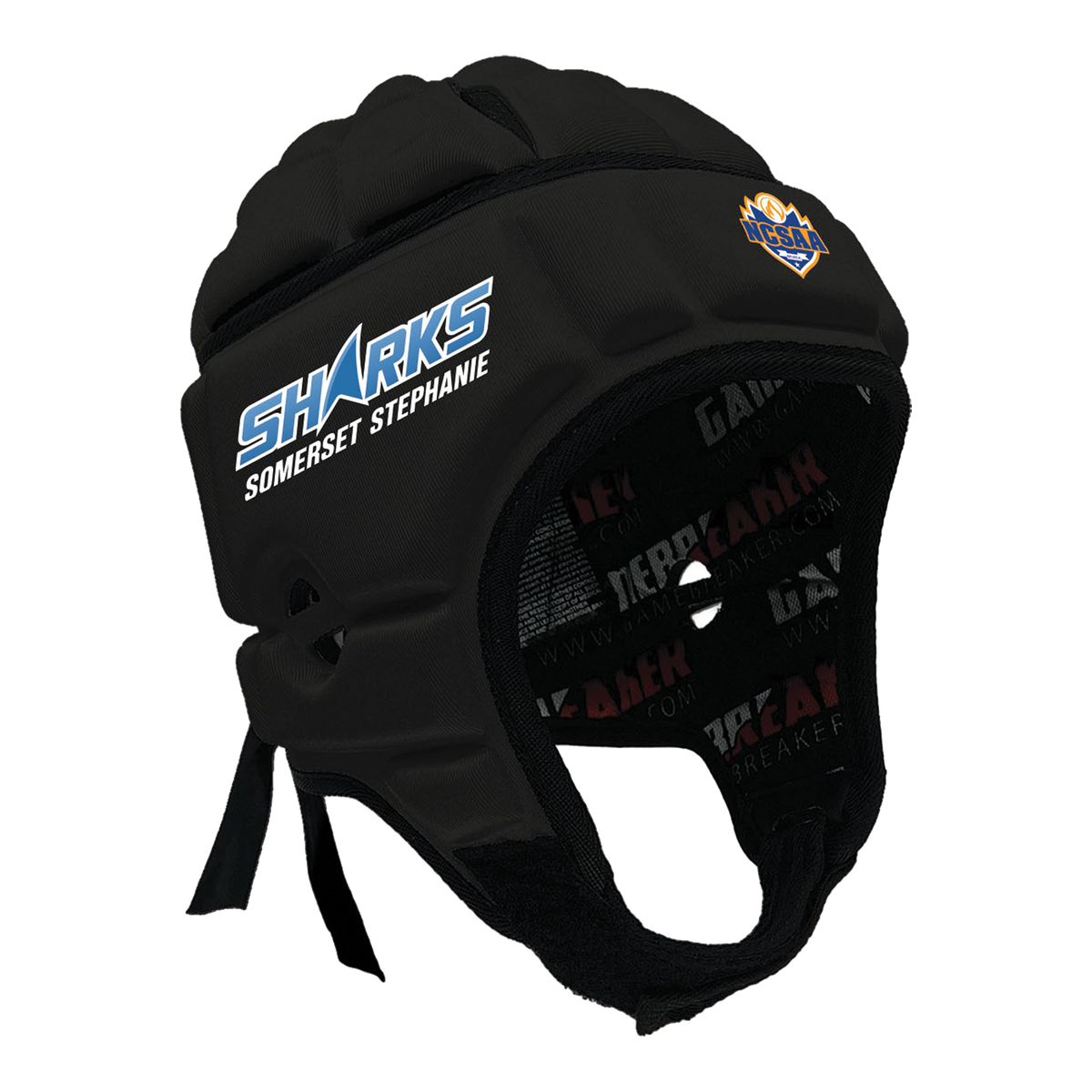 NCSAA - Somerset Stephanie Sharks :: GameBreaker or GameBreaker-Pro Headgear with Free Cinch Pack and Gamebreaker Lip Protector Mouthpiece