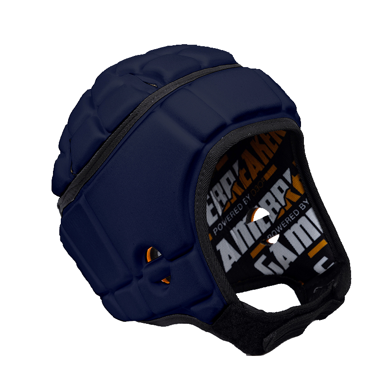 Front-angled image of Navy GameBreaker Pro Soft Shell Headgear.