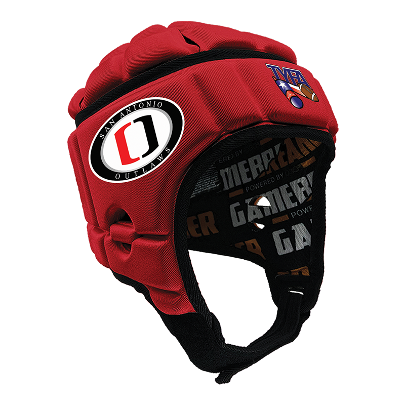 San Antonio Outlaws - TYFA :: GameBreaker or GameBreaker-Pro Headgear with Free Cinch Pack and Lip Protector Mouthguard