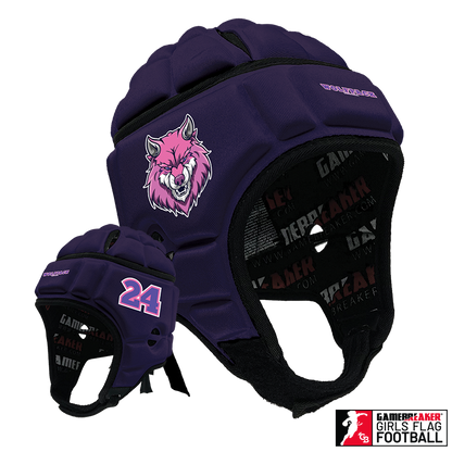 Wolfpack Girls Flag Football :: GameBreaker or GameBreaker-Pro Headgear With Free Cinch Pack And Gamebreaker Lip Protector Mouth Guard