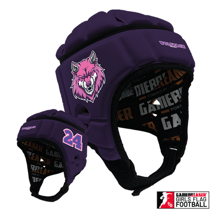 Wolfpack Girls Flag Football :: GameBreaker or GameBreaker-Pro Headgear With Free Cinch Pack And Gamebreaker Lip Protector Mouth Guard