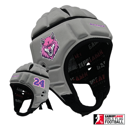 Wolfpack Girls Flag Football :: GameBreaker or GameBreaker-Pro Headgear With Free Cinch Pack And Gamebreaker Lip Protector Mouth Guard