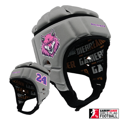 Wolfpack Girls Flag Football :: GameBreaker or GameBreaker-Pro Headgear With Free Cinch Pack And Gamebreaker Lip Protector Mouth Guard