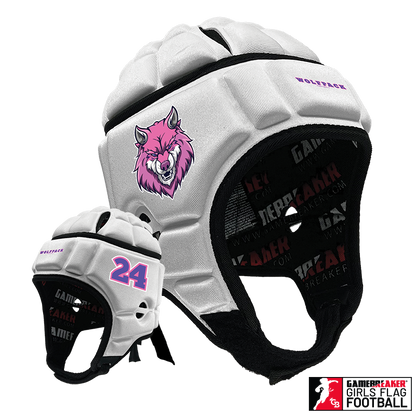 Wolfpack Girls Flag Football :: GameBreaker or GameBreaker-Pro Headgear With Free Cinch Pack And Gamebreaker Lip Protector Mouth Guard