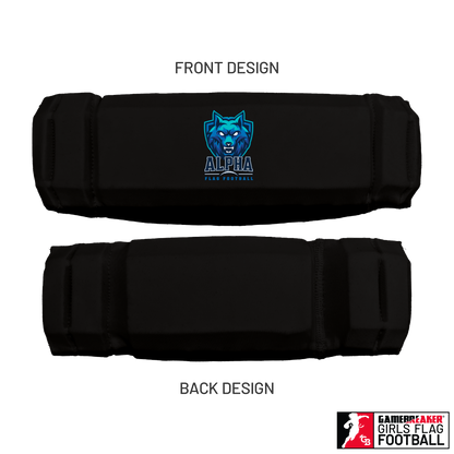 Alpha Flag Football - Black :: AURA Headband with Free Cinch Pack and GameBreaker Lip Protector Mouthpiece