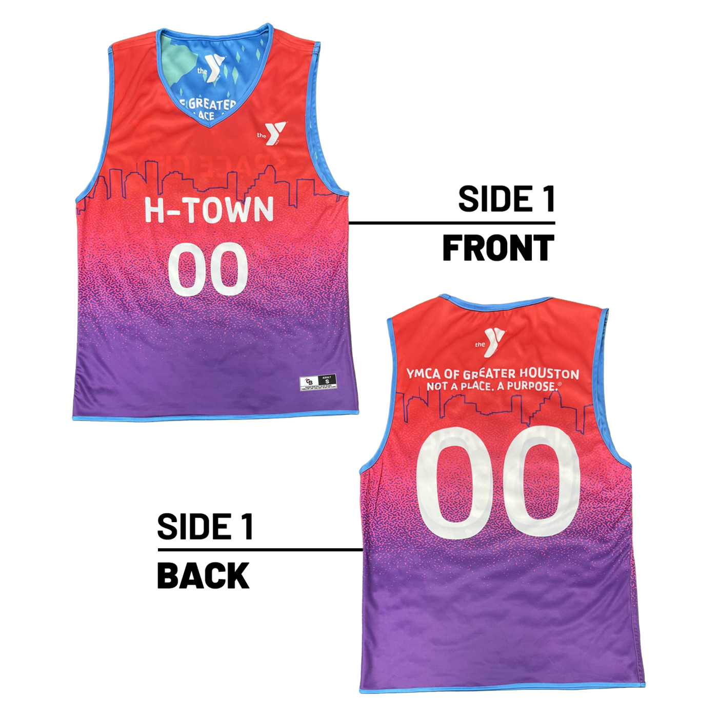 YMCA of Greater Houston :: Lightweight V-Neck Reversible Basketball Jersey