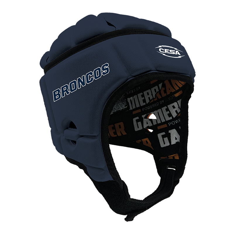CFSA - Broncos :: GameBreaker or GameBreaker-PRO Headgear With Free Cinch Pack And Gamebreaker Lip Protector Mouth Guard