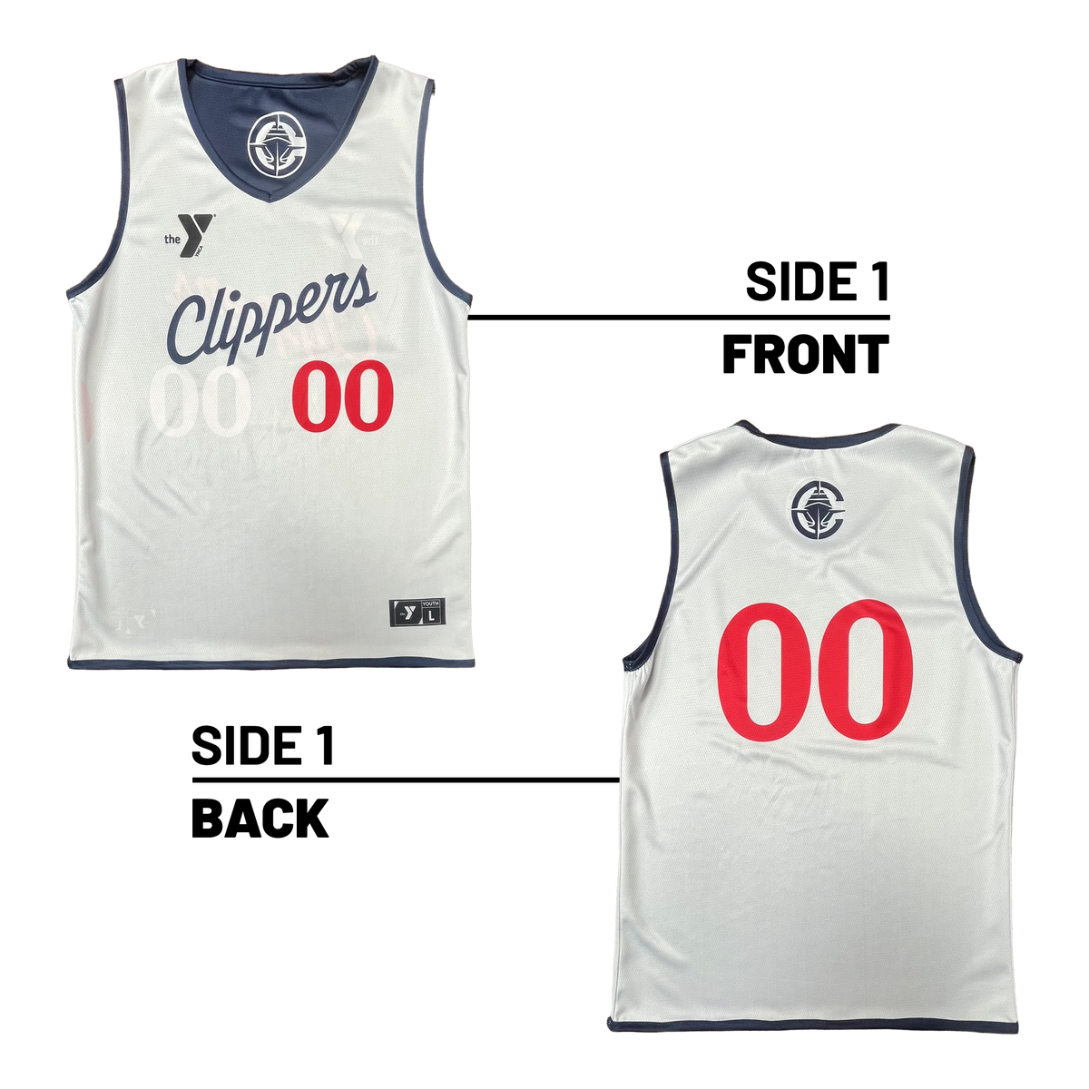 YMCA of Metro Los Angeles :: Lightweight V-Neck Reversible Basketball Jersey