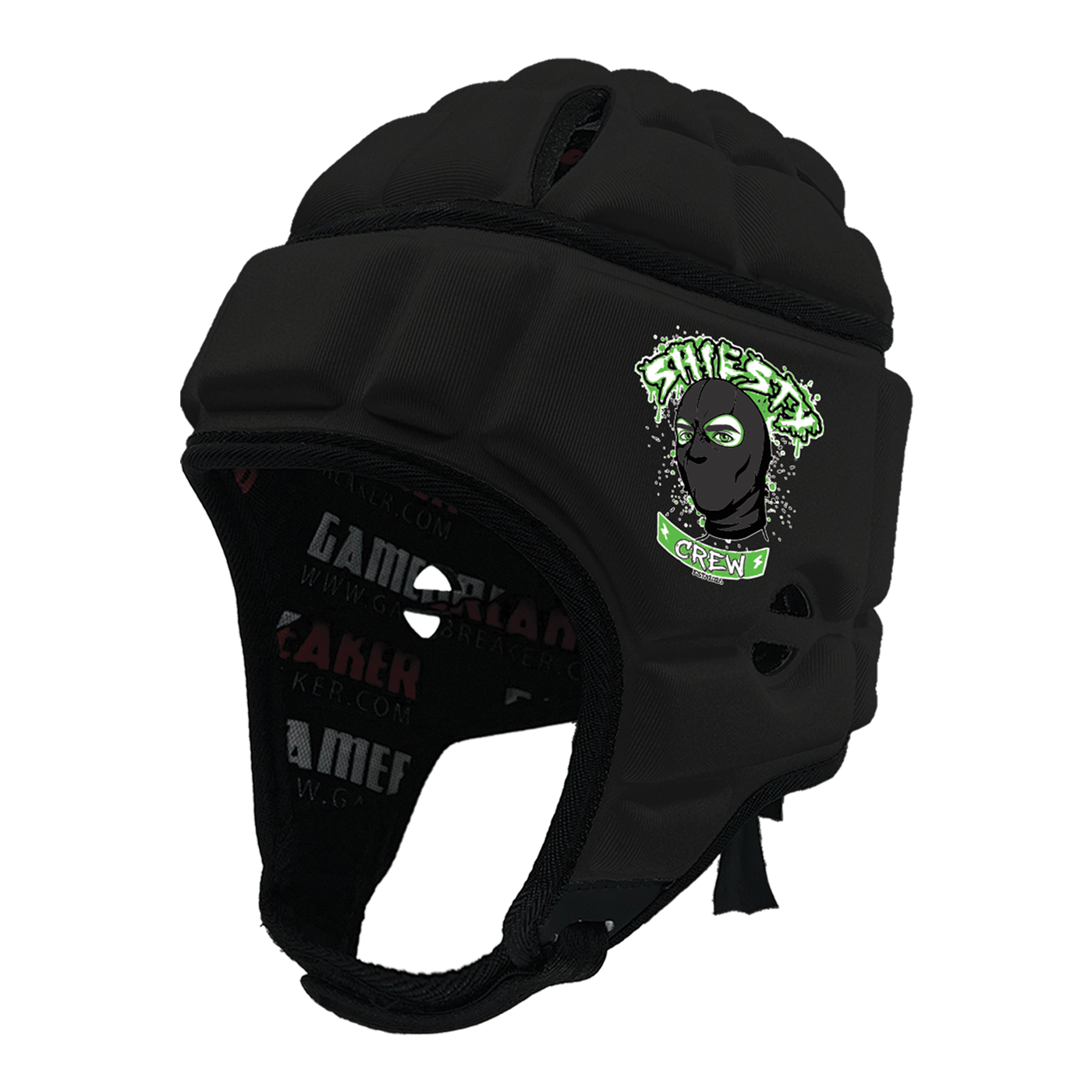 Shiesty Crew 7v7 Football :: GameBreaker Headgear with Free Cinch Pack and Gamebreaker Lip Protector Mouthpiece