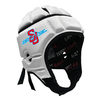 Product image of white gamebreaker multi sport headgear with custom logo
