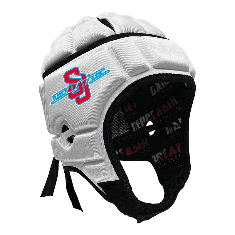 Product image of white gamebreaker multi sport headgear with custom logo