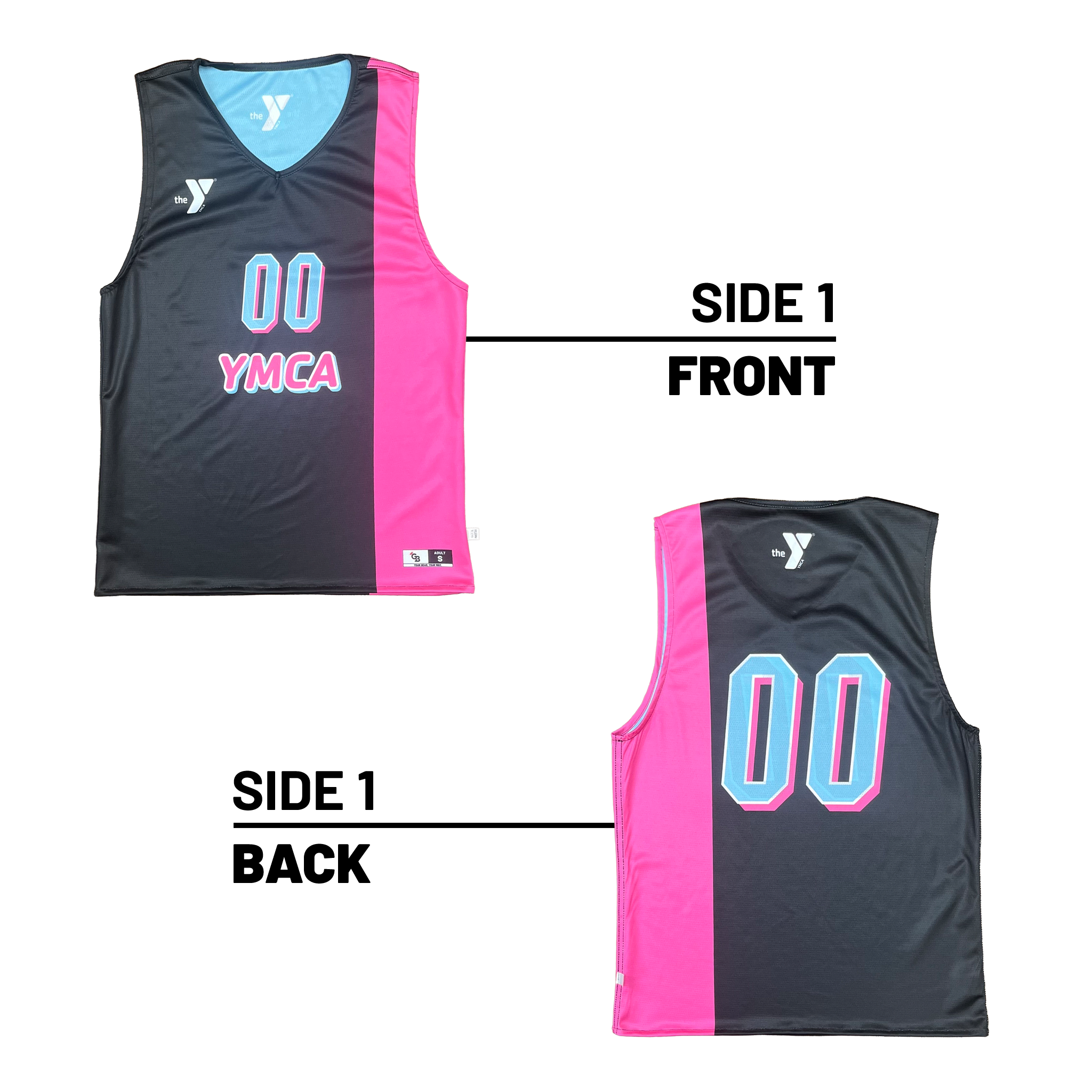 Treasure Valley Family YMCA :: Lightweight Two Tone V-Neck Reversible Basketball Jersey