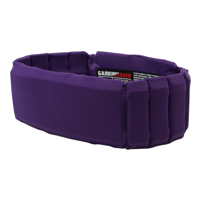 A purple padded headband with a visible GAMEBREAKER label inside, shown on a plain white background.