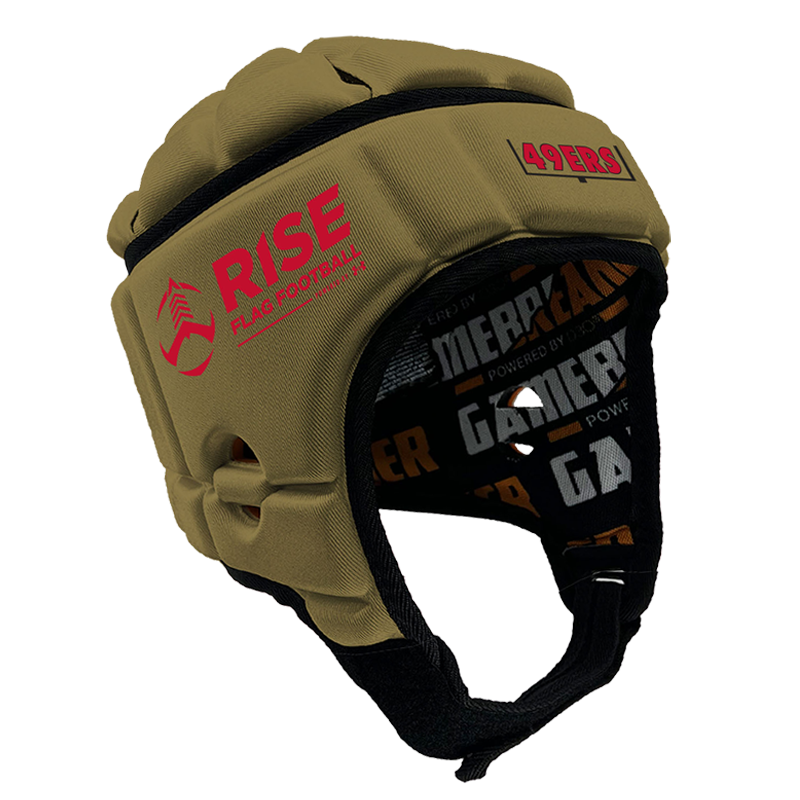 UA RISE FLAG FOOTBALL - 49ERS :: GAMEBREAKER OR GAMEBREAKER-PRO HEADGEAR WITH FREE CINCH PACK AND Gamebreaker Lip Protector Mouthpiece