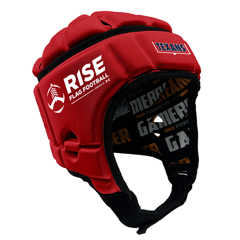 UA RISE FLAG FOOTBALL - TEXANS :: GAMEBREAKER OR GAMEBREAKER-PRO HEADGEAR WITH FREE CINCH PACK AND Gamebreaker Lip Protector Mouthpiece