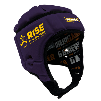 UA RISE FLAG FOOTBALL - VIKINGS :: GAMEBREAKER OR GAMEBREAKER-PRO HEADGEAR WITH FREE CINCH PACK AND Gamebreaker Lip Protector Mouthpiece