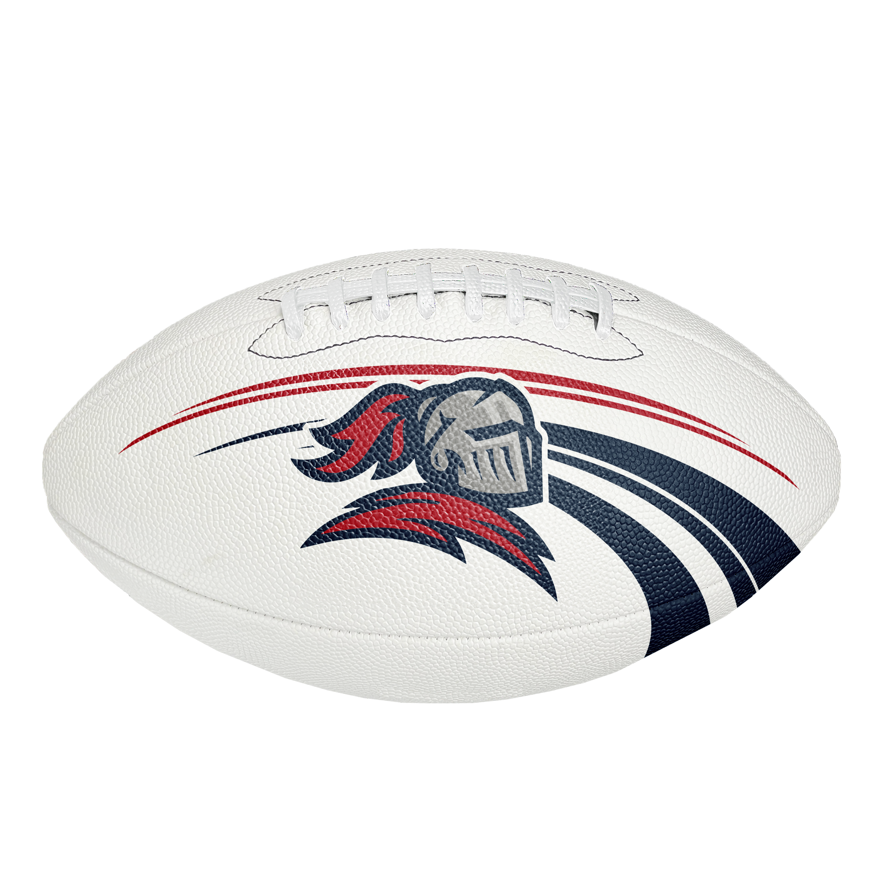 GameBreaker Custom Printed Football. White football with red and navy design