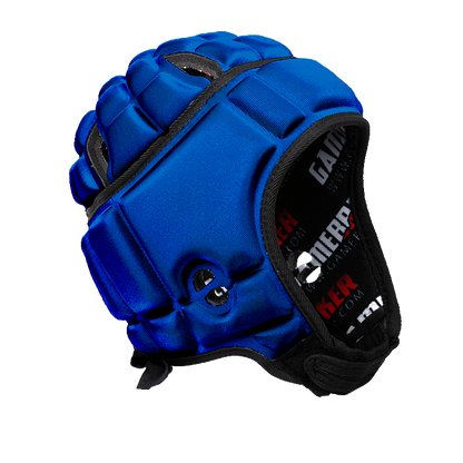 Front angled image of royal blue GameBreaker Multi-Sport Soft Shell Headgear.