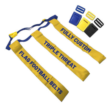 Triple Threat Flag Football Belts - Custom Flags / Belt Color / Clip Color