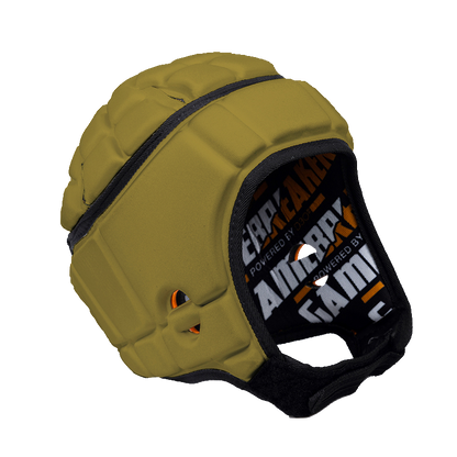 Front-angled image of Vegas Gold GameBreaker Pro Soft Shell Headgear.